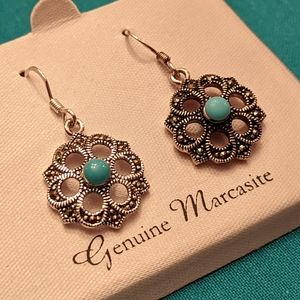 Silver and marcasite earrings